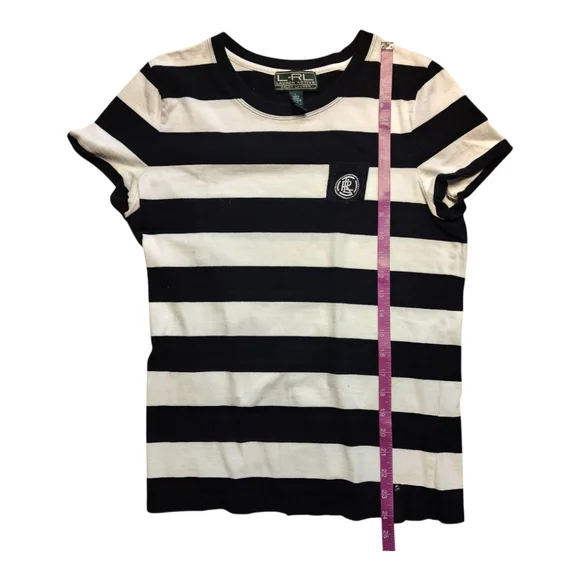 L-RL Lauren Active Ralph Lauren Women Strike T-shirt Black White Size Large - Picture 4 of 5